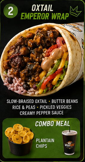 Oxtail Emperor Wrap menu card